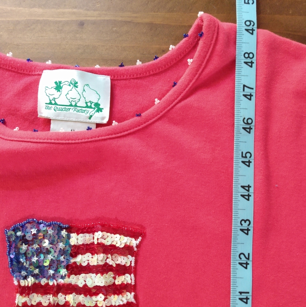 Quacker Factory Patriotic Sequin/Bead Detail Jers… - image 7